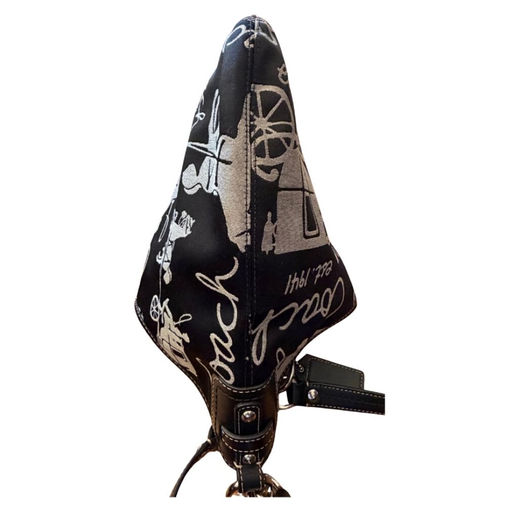 Coach Vintage Horse And Carriage F14480 Hobo Shoulder Bag & Matching Pouch Black - Picture 5 of 13